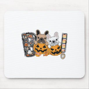 Boo Franse Bulldog Pumpkin Snoep Hondenpuppy Hallo Muismat
