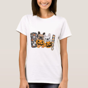 Boo Franse Bulldog Pumpkin Snoep Hondenpuppy Hallo T-shirt