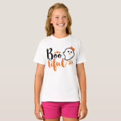 Boo ful Cute Ghost Gezegde Halloween T-shirt (Voorkant volledig)