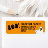 Boo. Fun en niet al te griezelig Halloween Label (Insitu)