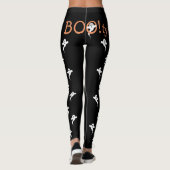 BOO! Funny Booty Pun Cute Ghost Pattern Halloween Leggings (Achterkant)