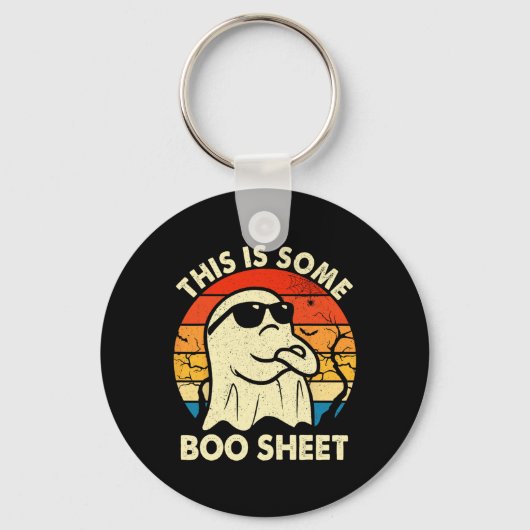 Boo Funny Halloween Ghost Dit is Hallowee Sleutelhanger (Voorkant)