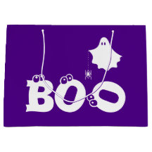 Boo Funny Halloween Ghost Spider Eyeballs Paarse