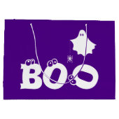 Boo Funny Halloween Ghost Spider Eyeballs Paarse Groot Cadeauzakje (Achterkant)