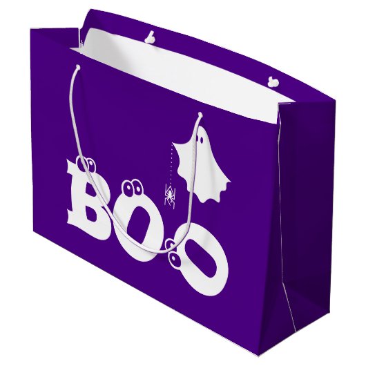 Boo Funny Halloween Ghost Spider Eyeballs Paarse Groot Cadeauzakje (Achterkant Gekanteld)