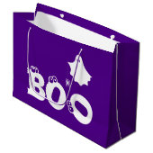 Boo Funny Halloween Ghost Spider Eyeballs Paarse Groot Cadeauzakje (Voorkant Gekanteld)