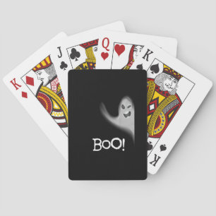 Boo Funny Hiding Peekabo Scary Halloween Pokerkaarten