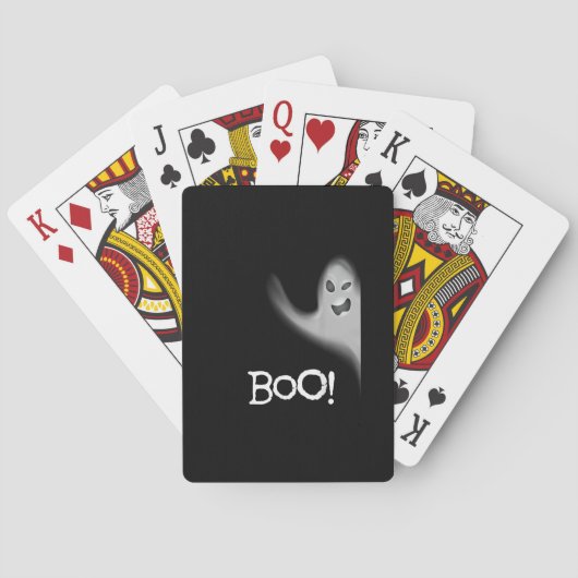 Boo Funny Hiding Peekabo Scary Halloween Pokerkaarten (Achterkant)