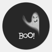 Boo Funny Hiding Peekabo Scary Halloween Ronde Sticker (Voorkant)