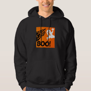 Boo. Funny Hiding Peekaboo Scary Halloween Chicken Hoodie