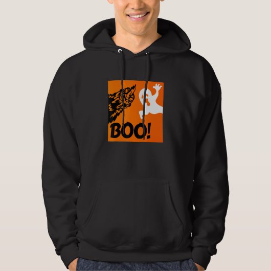 Boo. Funny Hiding Peekaboo Scary Halloween Chicken Hoodie (Voorkant)
