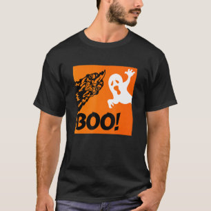 Boo. Funny Hiding Peekaboo Scary Halloween Chicken T-shirt