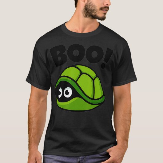 Boo Funny Hiding Turtle Peekaboo Scary Halloween T-shirt (Voorkant)