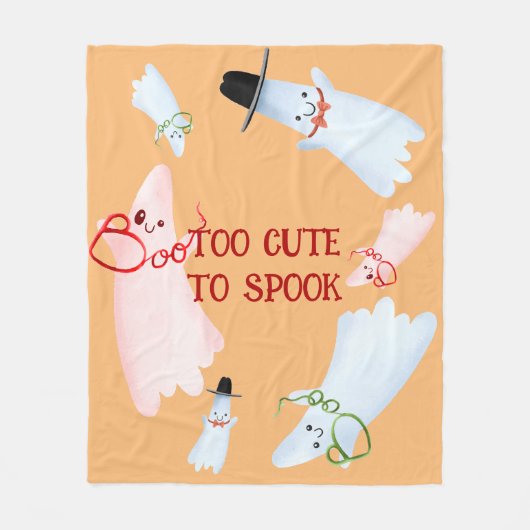 BOO Funny Schattige Little Ghost Halloween Baby Nu Fleece Deken (Voorkant)