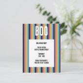 Boo! Gedempte Verticale Strepen Halloween Kaart (Staand voorkant)