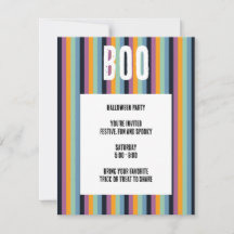 Boo! Gedempte Verticale Strepen Halloween