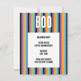 Boo! Gedempte Verticale Strepen Halloween Kaart