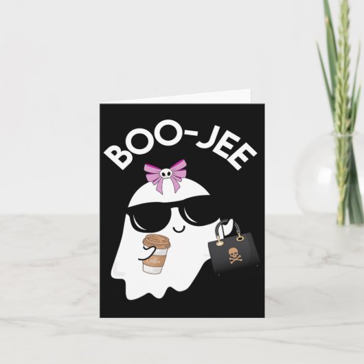 Boo Gee Boo Jee Funny Halloween Boujie Girl Ghost Kaart (Voorkant)