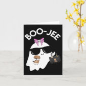 Boo Gee Boo Jee Funny Halloween Boujie Girl Ghost Kaart (Gele Bloem)