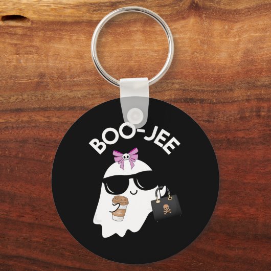 Boo Gee Boo Jee Funny Halloween Boujie Girl Ghost Sleutelhanger (Voorkant)