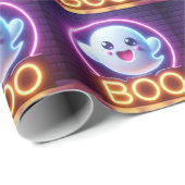 BOO Geel Halloween Spook Cadeaupapier (Rol Hoek)