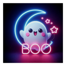 BOO Geel Halloween Spook Perfect Poster