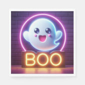 BOO Geel Halloween Spook Servet (Voorkant)