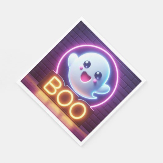 BOO Geel Halloween Spook Servet (Hoek)