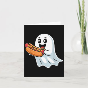 Boo Geest Eet Hot Dog Halloween Griezelige Kostuum Kaart