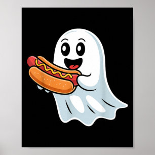 Boo Geest Eet Hot Dog Halloween Griezelige Kostuum Poster