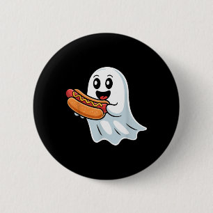 Boo Geest Eet Hot Dog Halloween Griezelige Kostuum Ronde Button 5,7 Cm