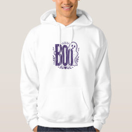 Boo Geest Halloween Linocut Ontwerp Hoodie