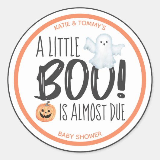 Boo Geest Jack O'Lantern Halloween Baby Shower Ronde Sticker (Voorkant)