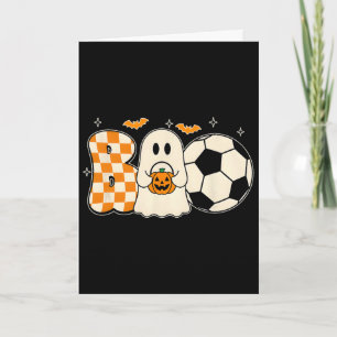Boo Geest Speelt Voetbal Halloween Spelers Grap Kaart