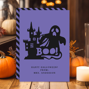 Boo Geest Spoken Huis Halloween Klaslokaal Kaart