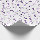Boo Geesten Paars Wit Halloween Cadeaupapier (Hoek)