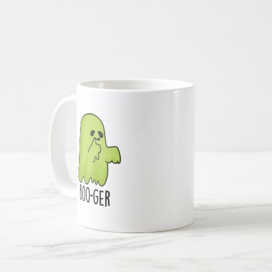 Boo-ger Funny Halloween Booger Ghost Pun Koffiemok (Voorkant links)