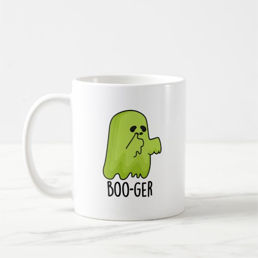 Boo-ger Funny Halloween Booger Ghost Pun Koffiemok (Links)