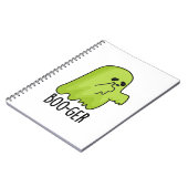 Boo-ger Funny Halloween Booger Ghost Pun Notitieboek (Linkerzijde)