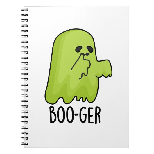 Boo-ger Funny Halloween Booger Ghost Pun Notitieboek (Voorkant)