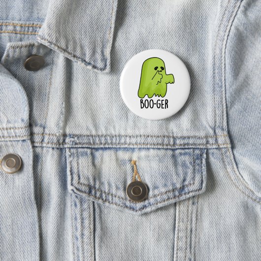 Boo-ger Funny Halloween Booger Ghost Pun Ronde Button 5,7 Cm (In situ)