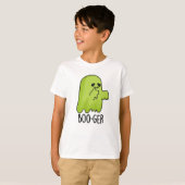Boo-ger Funny Halloween Booger Ghost Pun T-shirt (Voorkant volledig)