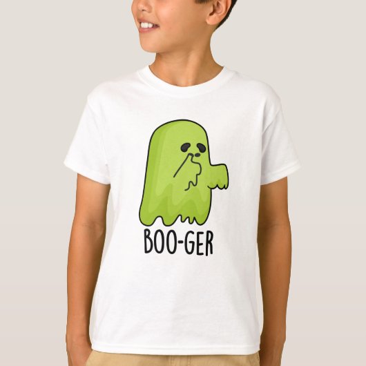 Boo-ger Funny Halloween Booger Ghost Pun T-shirt (Voorkant)