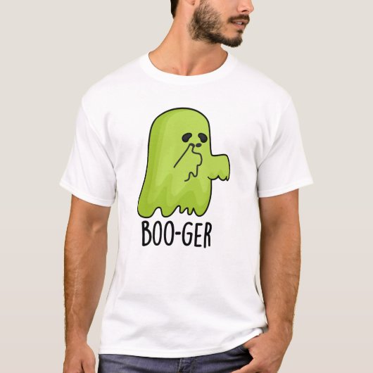 Boo-ger Funny Halloween Booger Ghost Pun T-shirt (Voorkant)