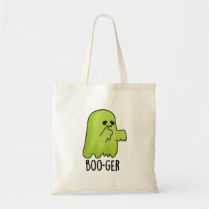 Boo-ger Funny Halloween Booger Ghost Pun Tote Bag