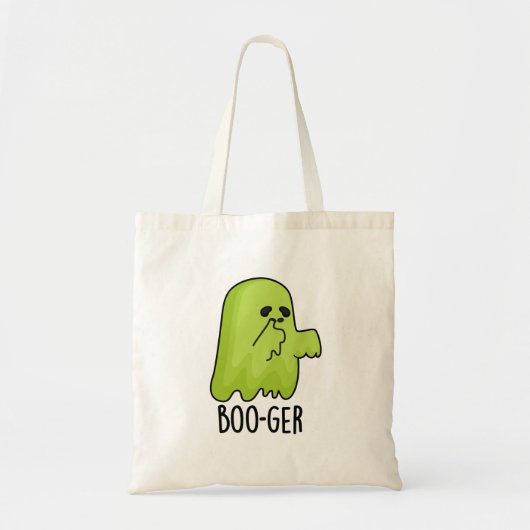 Boo-ger Funny Halloween Booger Ghost Pun Tote Bag (Voorkant)