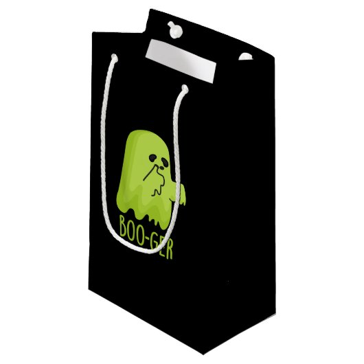 Boo-ger Grappig Halloween Booger Ghost Pun Dark BG Klein Cadeauzakje (Voorkant Gekanteld)