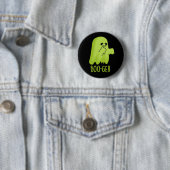 Boo-ger Grappig Halloween Booger Ghost Pun Dark BG Ronde Button 5,7 Cm (In situ)