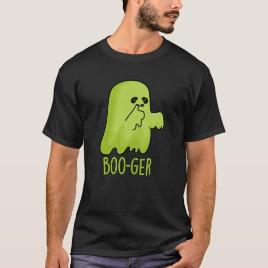Boo-ger Grappig Halloween Booger Ghost Pun Dark BG T-shirt (Voorkant)