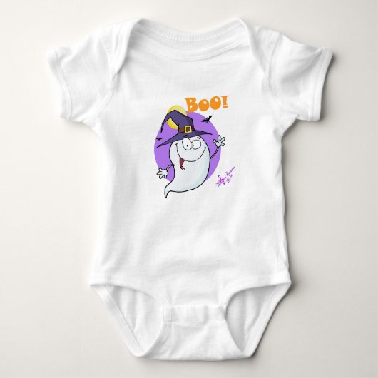 Boo Ghost Baby Creeper Romper (Voorkant)